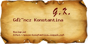 Göncz Konstantina névjegykártya